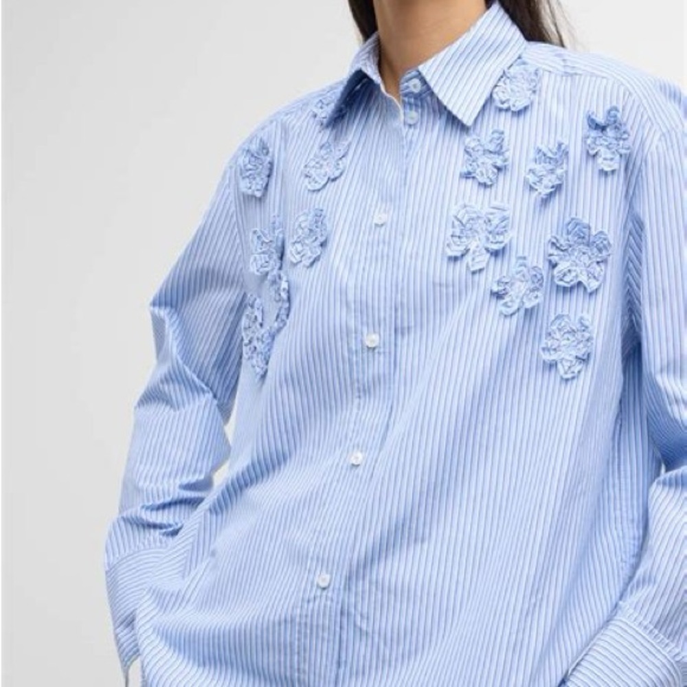 CALLAS Milano "Lyn" striped buttonfront shirt